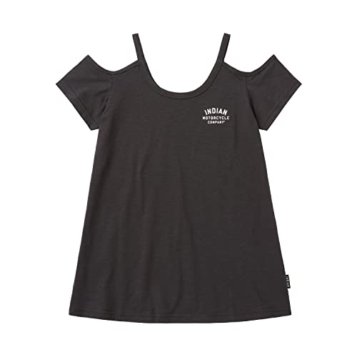 Indian Motorcycle Women's Off Shoulder T-Shirt, Charcoal