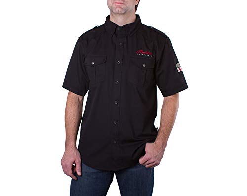 Indian Motorcycle Men's Short-Sleeve Casual Shirt, Black
