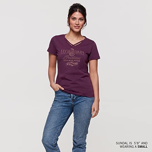 Indian Motorcycle Women's Rose Gold Print T-Shirt, Purple