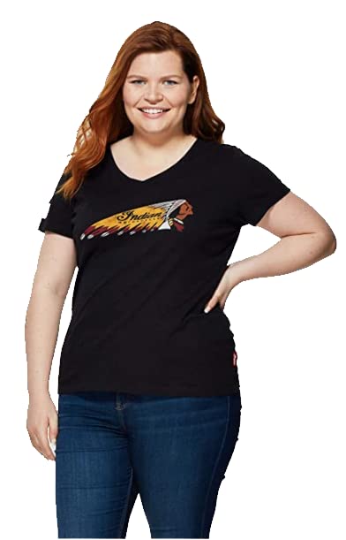 Indian Motorcycle Women's Color Logo T-Shirt, Black