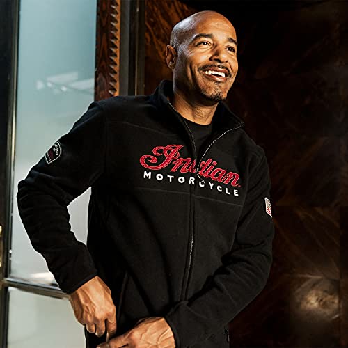 Indian Motorcycle Men's Zip Thru Fleece, Black - 2861644