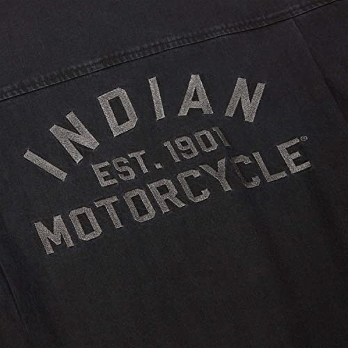 Indian Motorcycle Men's Denim Shirt, Washed Black