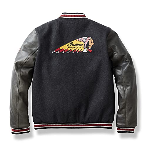 Indian Motorcycle Men's Varsity Bomber Jacket, Black - 2861674
