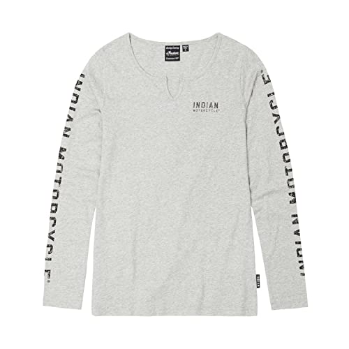 Indian Motorcycle Women's Sleeve Print Long Sleeve T-Shirt, Gray