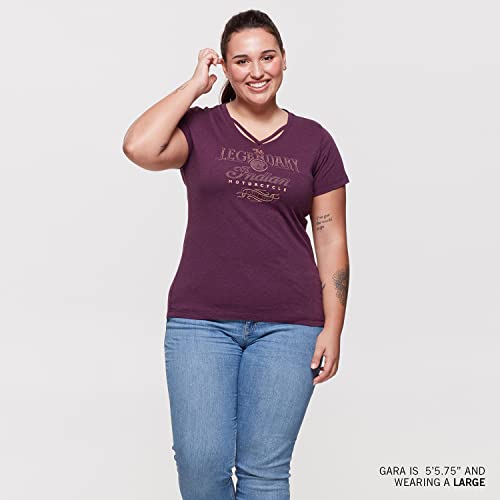 Indian Motorcycle Women's Rose Gold Print T-Shirt, Purple