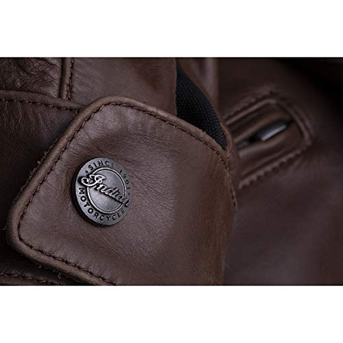 Indian Motorcycle Men's Leather Getaway Riding Jacket with Removable Liner, Brown - 2860501