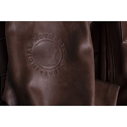 Indian Motorcycle Men's Leather Getaway Riding Jacket with Removable Liner, Brown - 2860501