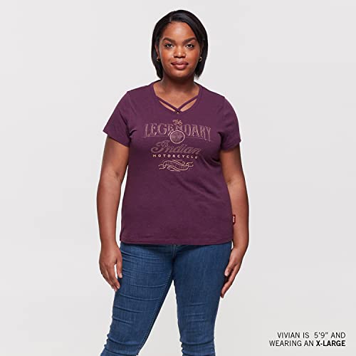 Indian Motorcycle Women's Rose Gold Print T-Shirt, Purple