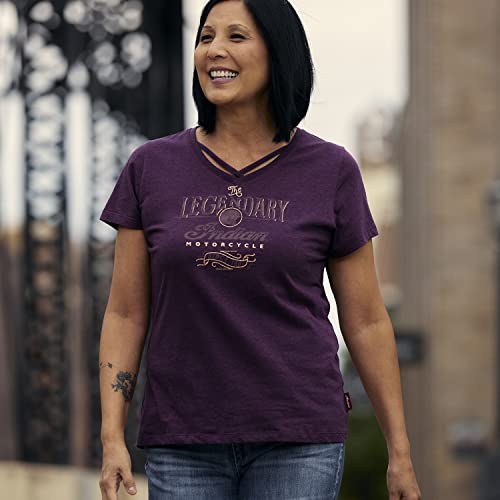 Indian Motorcycle Women's Rose Gold Print T-Shirt, Purple