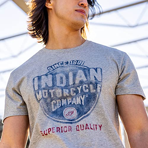 Indian Motorcycle Men's Watercolor T-Shirt, Gray