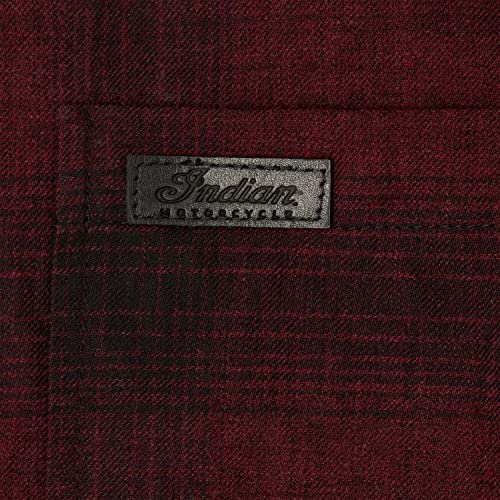 Indian Motorcycle Men's Denver Plaid Shirt, Port