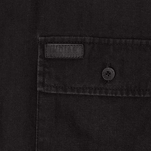 Indian Motorcycle Men's Denim Shirt, Washed Black