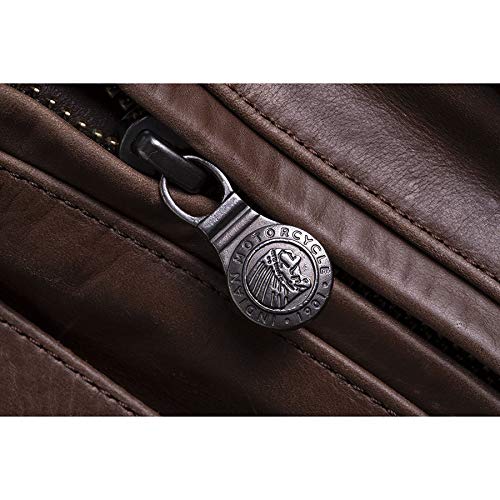 Indian Motorcycle Men's Leather Getaway Riding Jacket with Removable Liner, Brown - 2860501