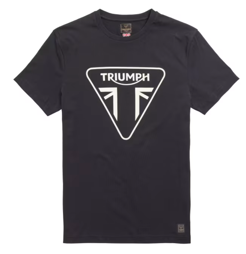Triumph Helston Triangle Badge Logo Black T-shirt