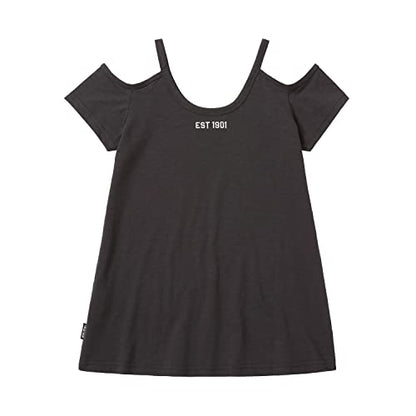 Indian Motorcycle Women's Off Shoulder T-Shirt, Charcoal
