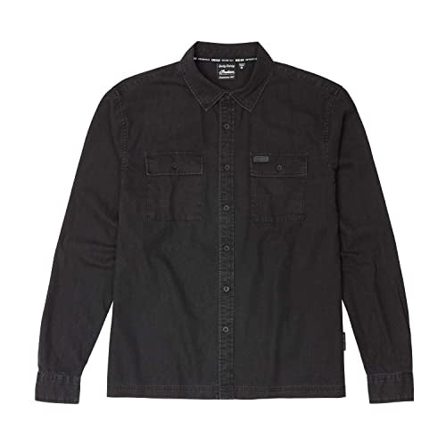Indian Motorcycle Men's Denim Shirt, Washed Black