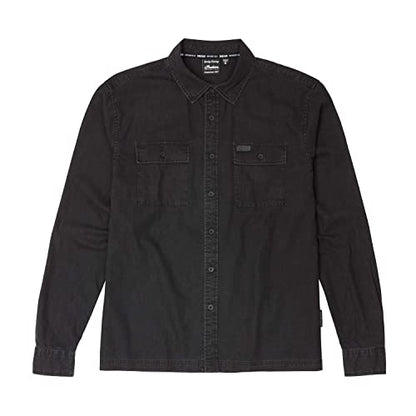Indian Motorcycle Men's Denim Shirt, Washed Black