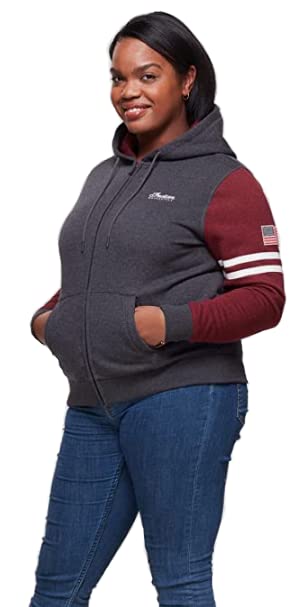 Indian Motorcycle Women's Contrast Zip Thru Hoodie, Charcoal - 2862921