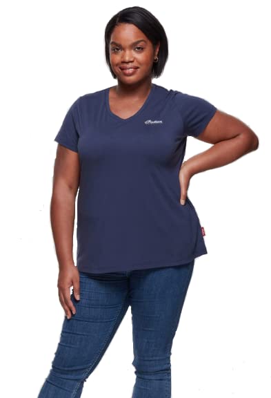 Indian Motorcycle Women's USA Flag Logo T-Shirt, Navy