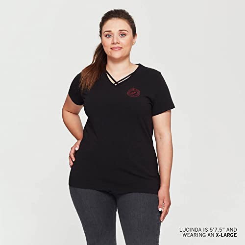 Indian Motorcycle Women's Glitter Graphic T-Shirt, Black