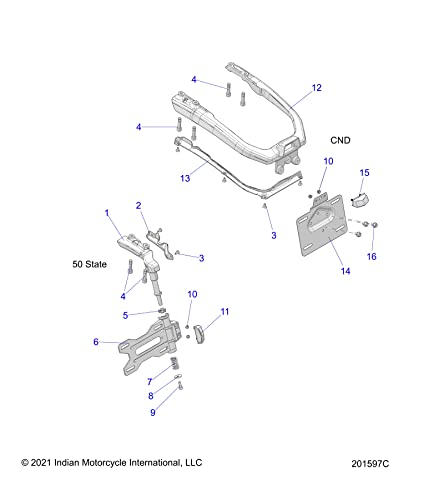 Polaris License Plate Bracket, Side, Genuine OEM Part 5633817, Qty 1