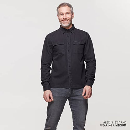 Indian Motorcycle Men's Denim Shirt, Washed Black