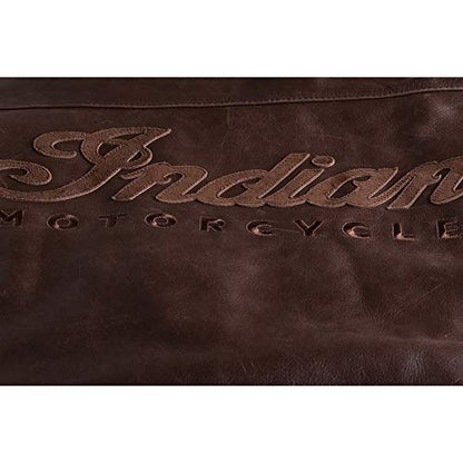 Indian Motorcycle Men's Leather Getaway Riding Jacket with Removable Liner, Brown - 2860501