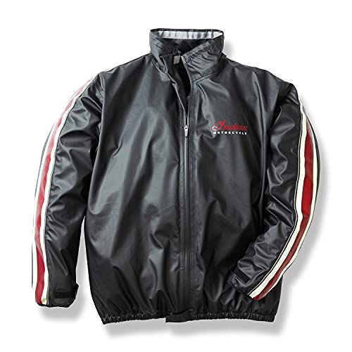 Indian Motorcycle Unisex Rain Suit Jacket, Black - 2861676