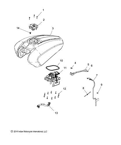 Victory Motorcycles Indian Motorcycle Fuel Line, Tank to Rail, Genuine OEM Part 5415871