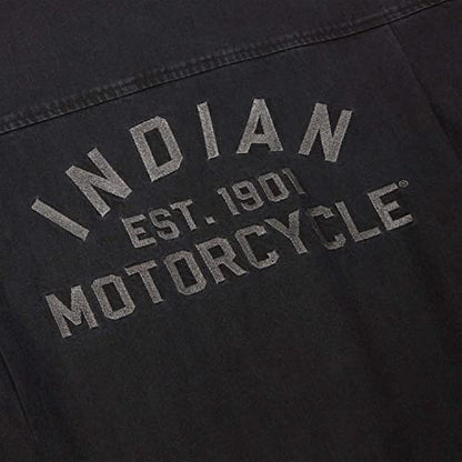 Indian Motorcycle Men's Denim Shirt, Washed Black