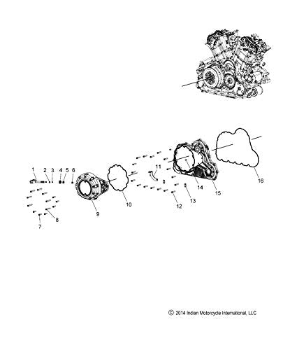 Polaris Primary Cover Gasket, Genuine OEM Part 5414563, Qty 1