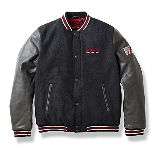 Indian Motorcycle Men's Varsity Bomber Jacket, Black - 2861674