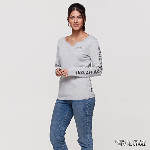Indian Motorcycle Women's Sleeve Print Long Sleeve T-Shirt, Gray