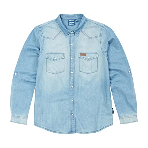 Indian Motorcycle Women's Western Denim Shirt, Blue