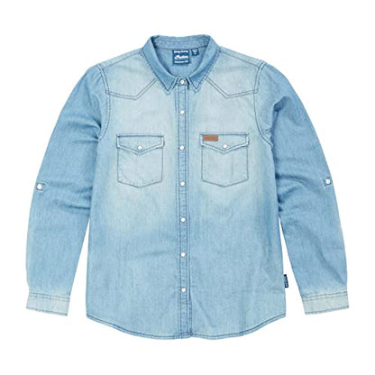 Indian Motorcycle Women's Western Denim Shirt, Blue