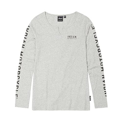 Indian Motorcycle Women's Sleeve Print Long Sleeve T-Shirt, Gray
