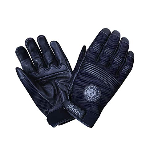 Indian Motorcycle Men's Mesh 2 Warm Weather Riding Gloves, Black