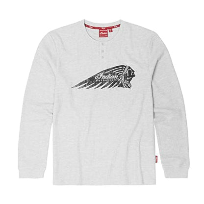 Indian Motorcycle Men's Authentic Waffle Long Sleeve T-Shirt, Gray