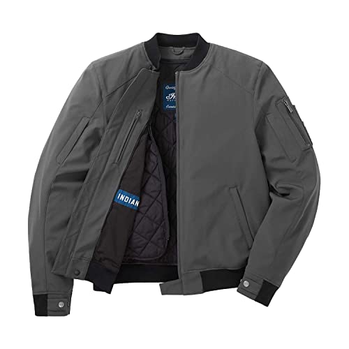 Indian Motorcycle Men's Detroit Bomber Jacket, Gray - 2862636