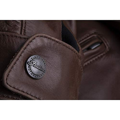 Indian Motorcycle Men's Leather Getaway Riding Jacket with Removable Liner, Brown - 2860501
