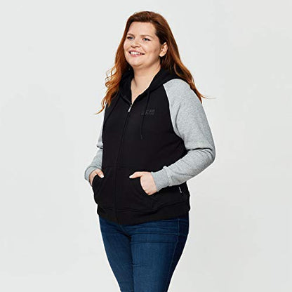 Indian Motorcycle Women's Contrast Sleeve Hoodie Sweatshirt, Black