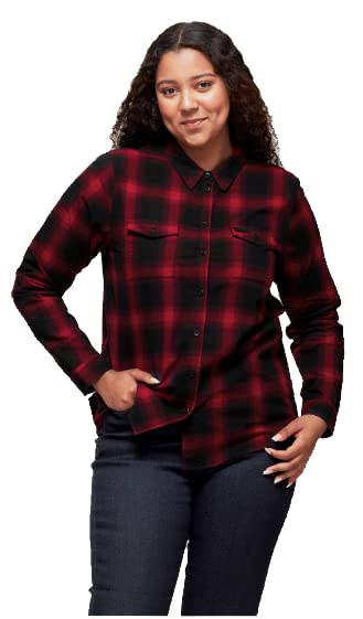 Indian Motorcycle Women's Plaid Shirt, Red