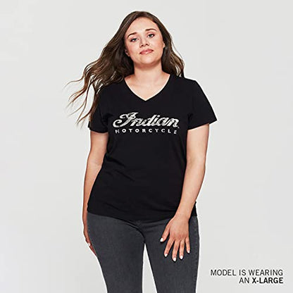 Indian Motorcycle Women's Script Logo T-Shirt, Black