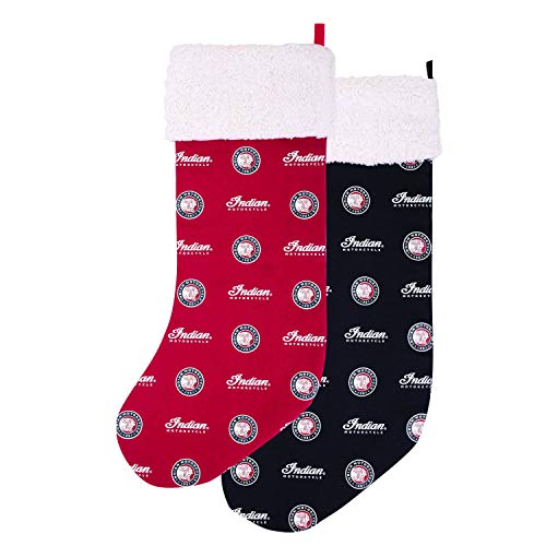 Indian Motorcycle Christmas Holiday Stocking with Logos - Set of 2 - One Size