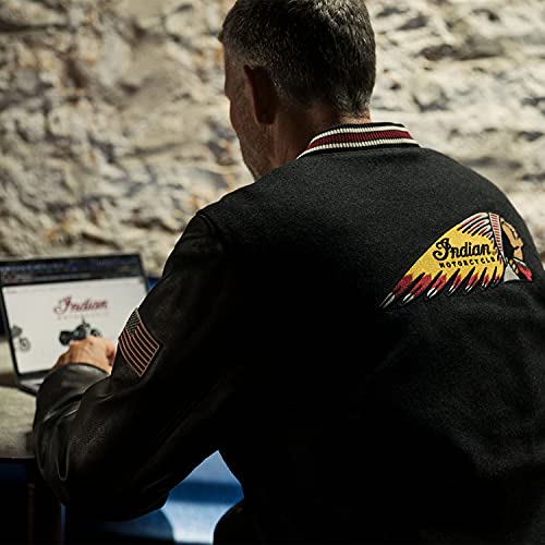Indian Motorcycle Men's Varsity Bomber Jacket, Black - 2861674