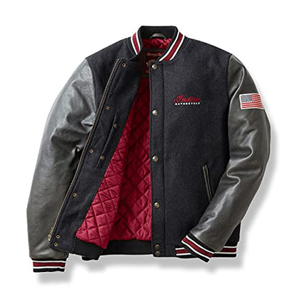 Indian Motorcycle Men's Varsity Bomber Jacket, Black - 2861674