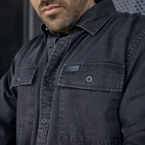 Indian Motorcycle Men's Denim Shirt, Washed Black