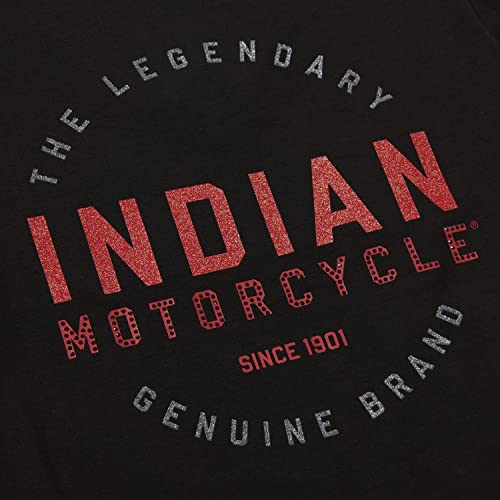 Indian Motorcycle Women's Glitter Graphic T-Shirt, Black