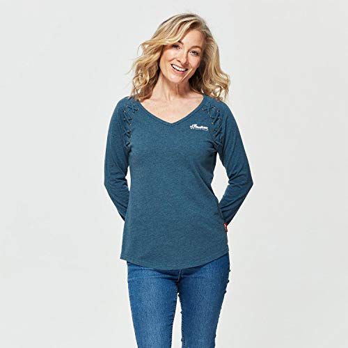 Indian Motorcycle Women's Long Sleeve Laced T-Shirt, Teal