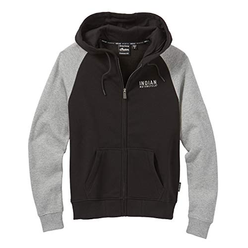 Indian Motorcycle Women's Contrast Sleeve Hoodie Sweatshirt, Black